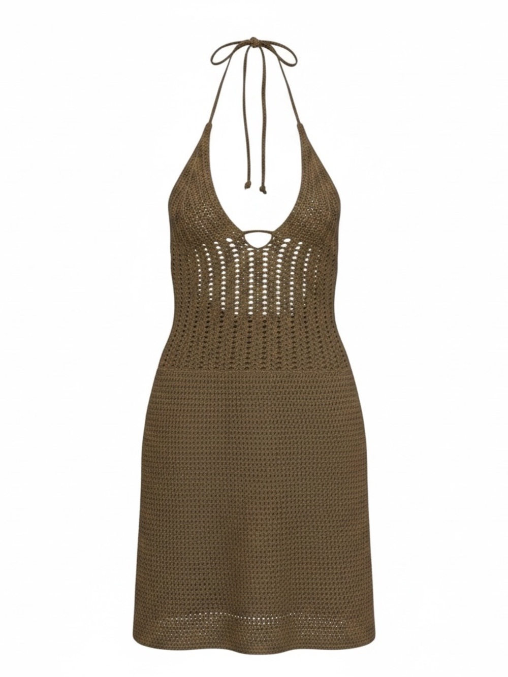Beach Crochet Halter Cover-Up Dress